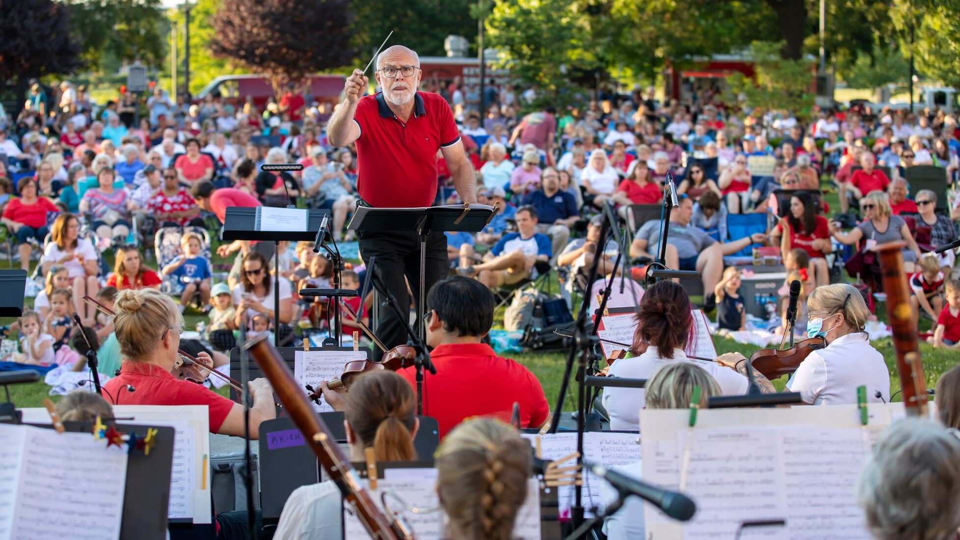 Bob Sproul conducts the Hershey Symphony in an outdoor summer concert